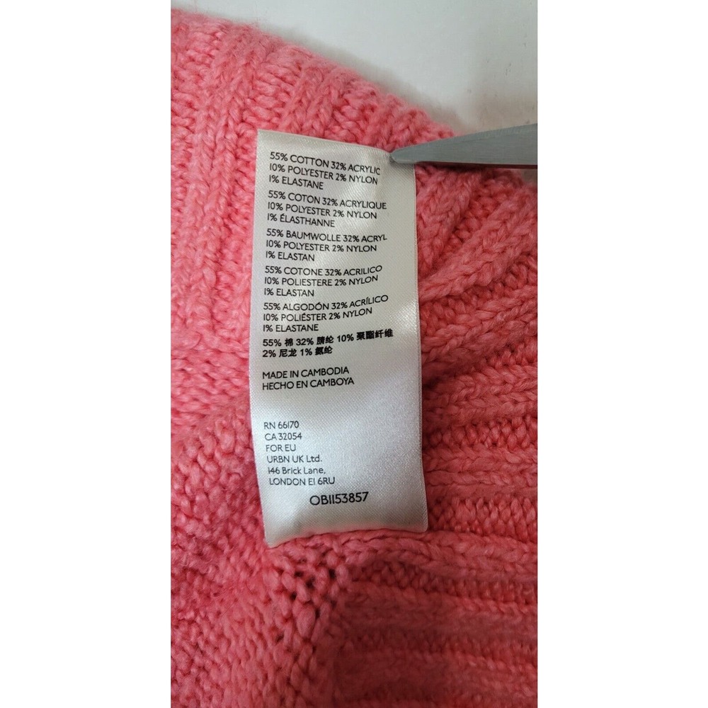 FREE PEOPLE Brookside Oversized Sweater Pink Lightning Women Size L - Picture 5 of 6